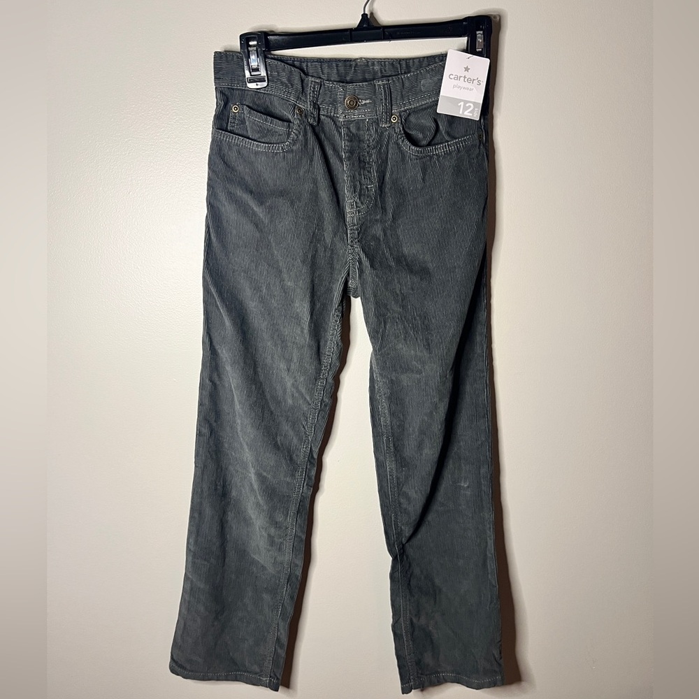 Carters BNWT size 12 grey corduroy pants boys